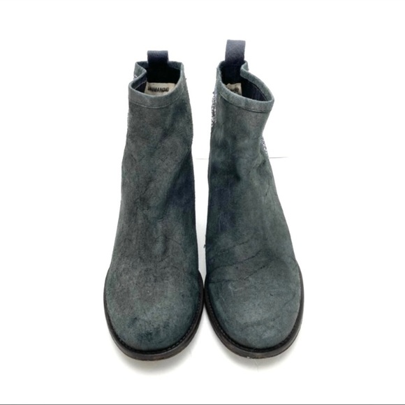 HUMANOID Suede Leather Classic Ankle Bootie in Metallic Gray - Picture 2 of 10